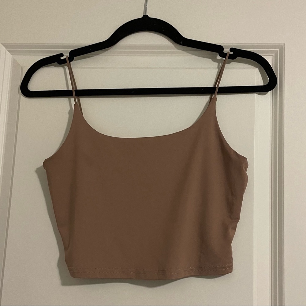 ROMWE sleeveless nude crop top